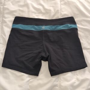 lululemon athletica Black and Teal Athletic Shorts